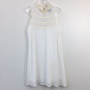 Sequin Hearts Crochet Lace High Neckline Sleeveless Midi Dress Size S EXCELLENT